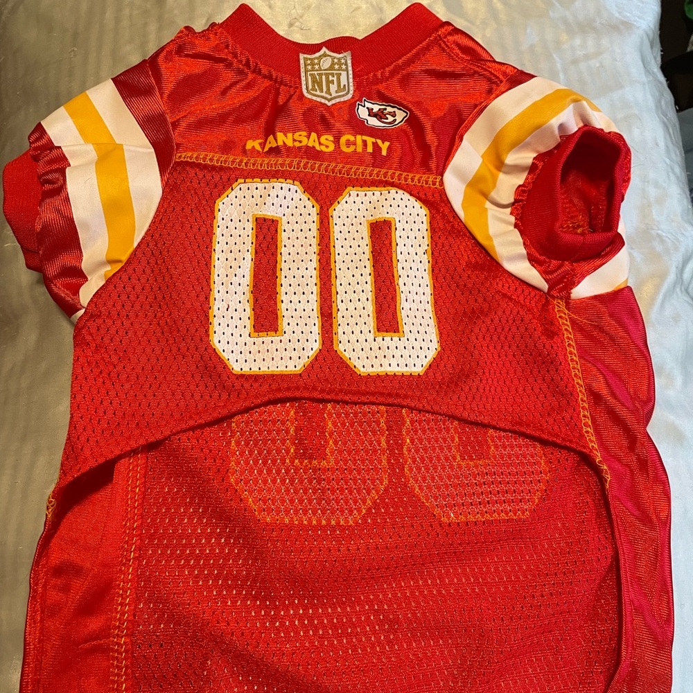 PET SIZE NFL Chiefs Red Jersey with Yellow and White - Picture 2 of 3
